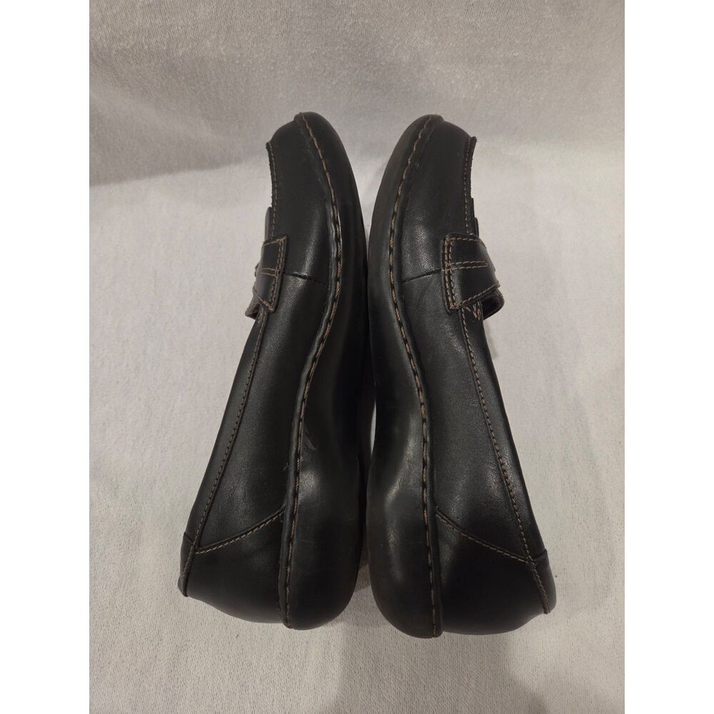 Clarks Women's Ashland Bubble Black Leather Tassel Loafers Size 9.5 - Picture 5 of 8
